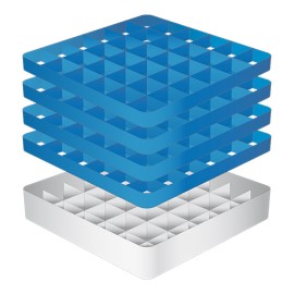 Wijnglazenkorf, 36-vaks, 50x50xH26cm