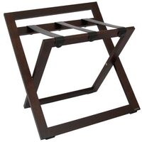 roootz compact luggagerack beechwood walnut with black leather straps and backstand