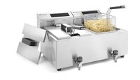 Friteuse Mastercook met aftapkraan digitaal - 2 x 8 l