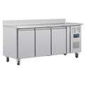 Polar RVS 3-deurs werkbank koeling met spatrand (417 ltr.) 2