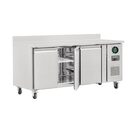 Polar RVS 3-deurs werkbank vriezer met spatrand (417 ltr.) 2