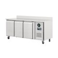 Polar RVS 3-deurs werkbank vriezer met spatrand (417 ltr.) 3