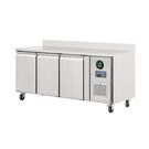 Polar RVS 3-deurs werkbank vriezer met spatrand (417 ltr.) 3