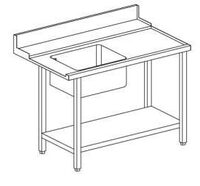 Spoeltafel, 120 cm, rechts, t.b.v. Aristarco doorschuifvaatwasmachines - OA016128