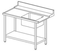 Spoeltafel, 120 cm, links, t.b.v. Aristarco doorschuifvaatwasmachines - AO006507